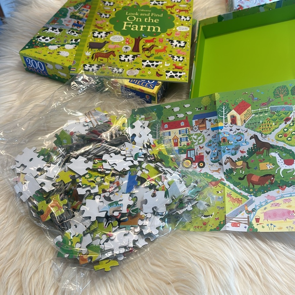 Book and Puzzle NEW 300 pieces and look and find book.   2